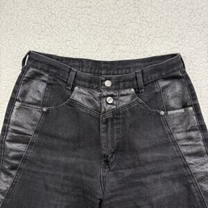 Roughrider By Circle T Vintage Western‎ Jeans Black Faux Leather Size 13/14 80s